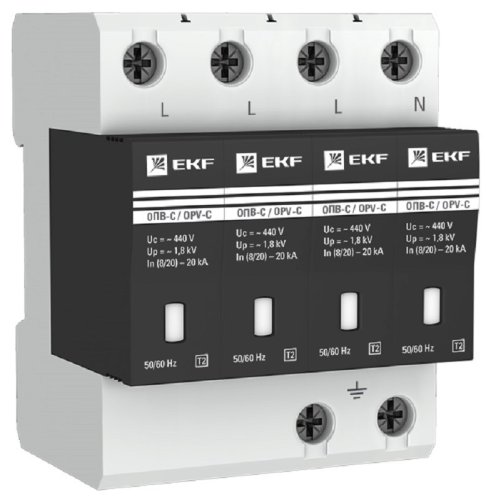 Ограничитель импульсных напряжений УЗИП EKF PROxima ОПВ-C 4п L1-L2-L3-N-PE классII+III 20кА с NFC картинка